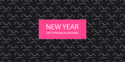 Popular new year pattern backgrkound. design textile. Simple sketch line style emphasis, attention, pattern elements. Vector illustration.