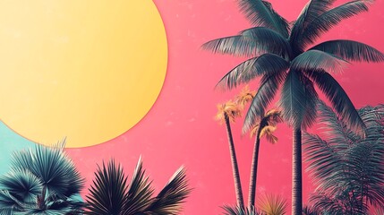 Obraz premium Sunset over Tropical Palms.