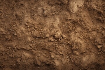 Brown Farm Soil Texture - High Resolution Photo of Dirtied Macro Surface with Fine Grains and Mud Patterns