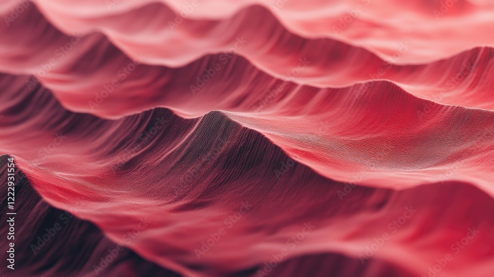 Leinwandbilder Textured abstract crimson surface with flowing waves and ample empty space for creative text or design elements in modern digital art.