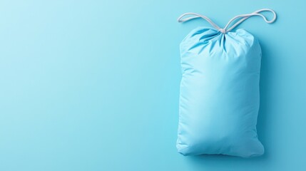 Comfortable blue hot water bag for therapeutic relief with ample blank space for personalized text or branding in a soothing environment