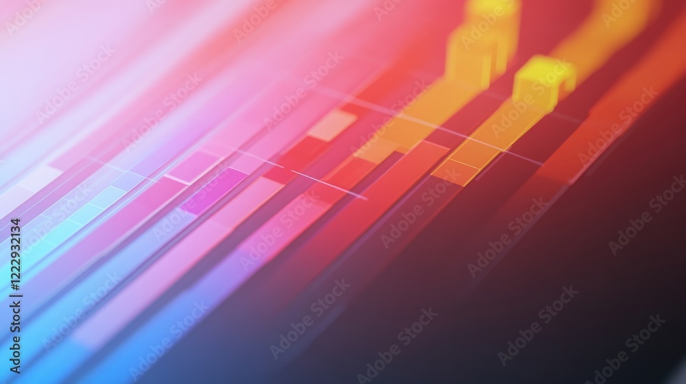 Poster colorful abstract data visualization with row and bar graphs blending together ideal for infographic