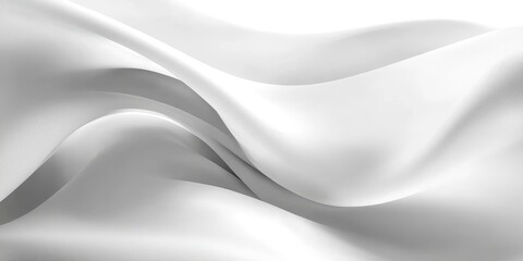 Obraz premium Elegant Flowing White Fabric Waves on Soft Background, Ideal for Minimalist Design and Creative Projects