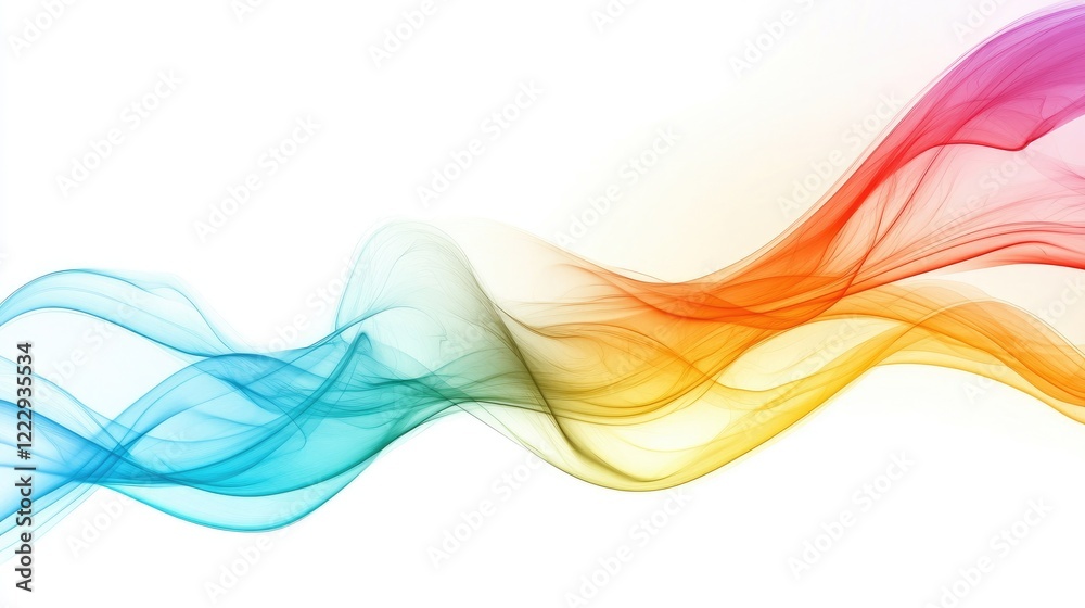 Aufkleber colorful abstract fluid waves background with smooth transitions and empty space for text or graphic