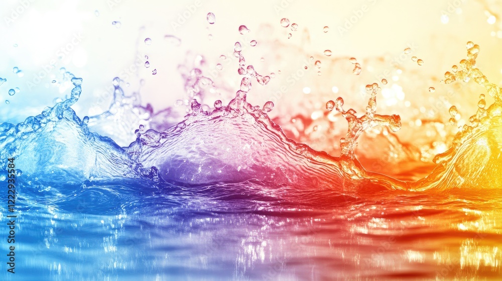 Poster Vibrant Water Splash Patterns Creating a Soft Background with Ample Copy Space for Text or Titles