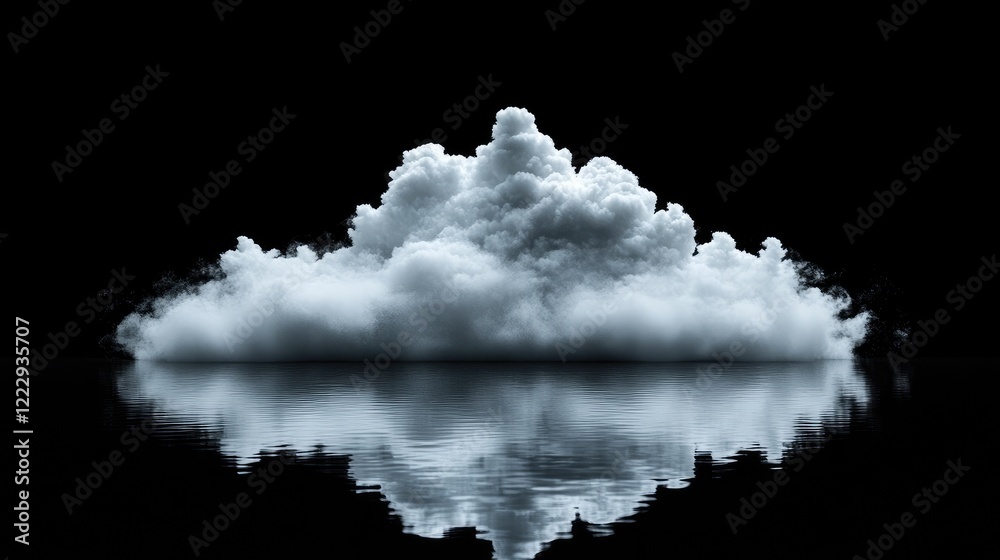 Poster abstract white cloud reflection on dark background with empty space for text presentation and design