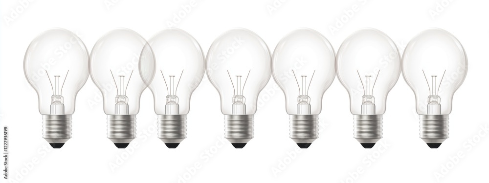 Poster light bulbs clipart set with empty space for custom text and design usage