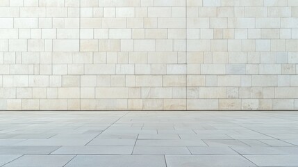 Fototapeta premium Modern Architectural Facade with Clean Lines and Textured Wall Featuring Empty Copy Space for Promotional Content or Text Overlay