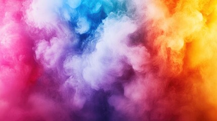 Vibrant Abstract Colorful Smoke Cloud Background with Empty Space for Text and Design Elements