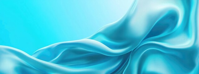 Obraz premium Elegant Blue Silk Fabric Flowing Gracefully with Soft Texture Ideal for Background or Text Overlay Designs