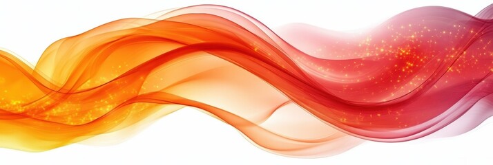 Obraz premium Abstract Wave Design in Gradients of Red and Orange with Shimmering Effects for Dynamic Backgrounds and Creative Projects