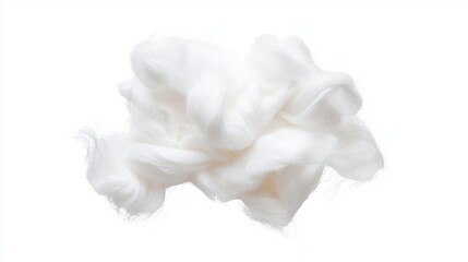 Obraz premium Close-Up View of Soft Cotton Fibers on White Background for Textile Use