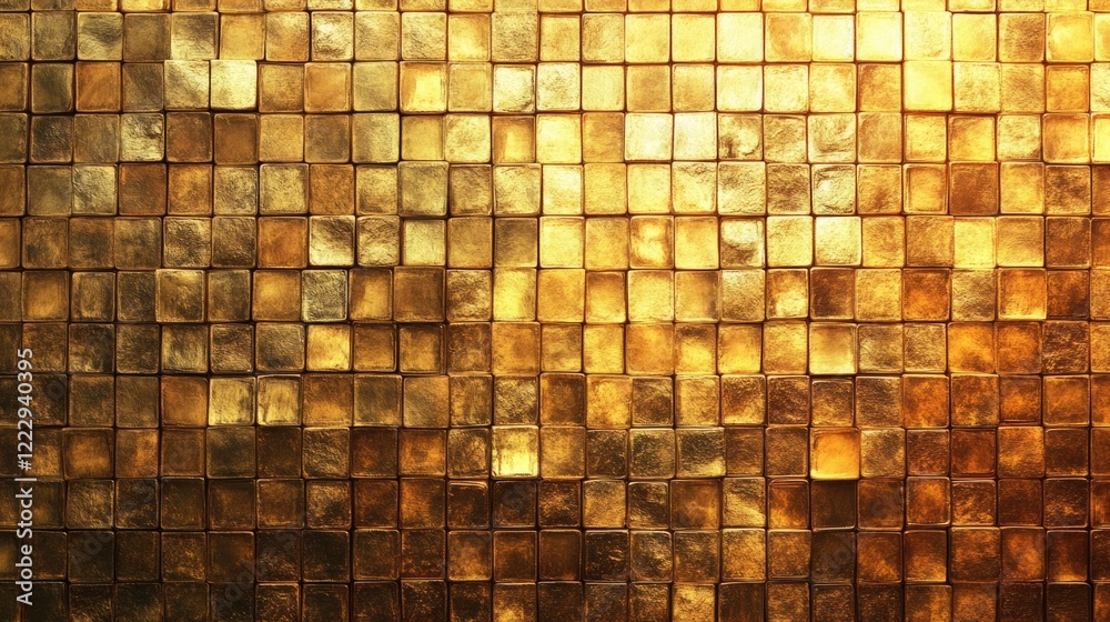 Poster elegant golden mosaic texture background with space for your custom text or design elements