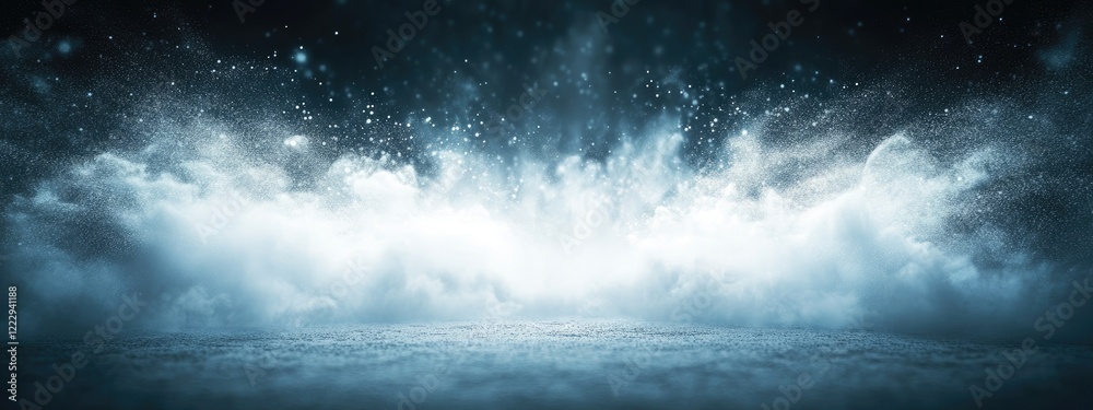 Poster vibrant dramatic vignette with ethereal clouds and open space for text insertion