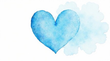Fototapeta premium Serene Watercolor Heart and Abstract Design Element for Gentle and Peaceful Backgrounds