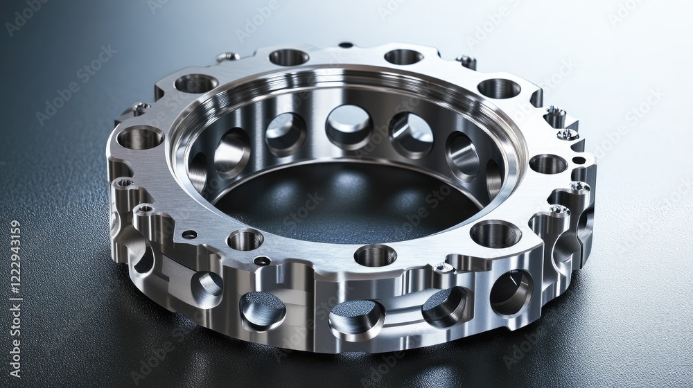 Poster precise design of a car engine sprocket showcasing intricate details with ample empty space for cust