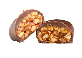 Chocolate candy with peanut filling