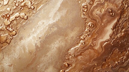 Fototapeta premium Close up of a textured copper surface with organic patterns and empty space for text use in technology or design projects