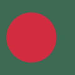 Bangladesh square flag. Vector illustration.