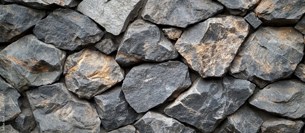 Poster natural gray stone wall backdrop featuring polished textures ideal for modern interior design with a