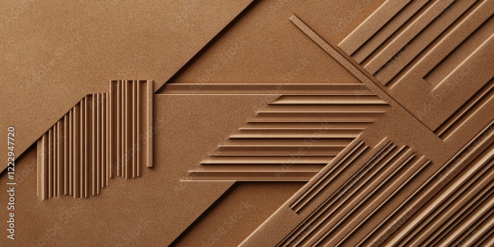 Fototapete elegant embossed kraft texture featuring contemporary geometric patterns with ample space for text o