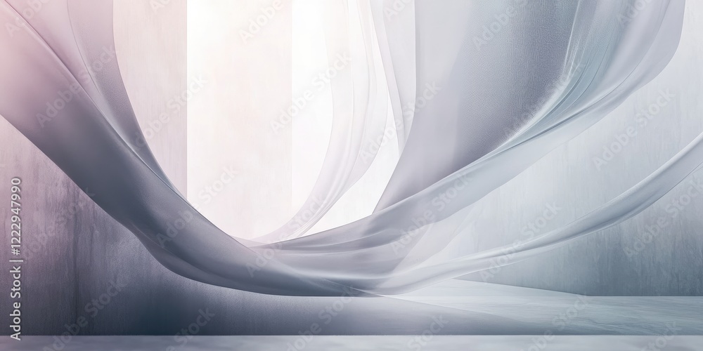 Poster Soft Color Textured Abstract Canvas Background with Elegant Drapery and Empty Space for Text Display