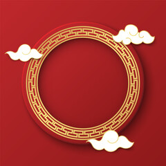 Chinese background, decorative classic festive red background, vector illustration