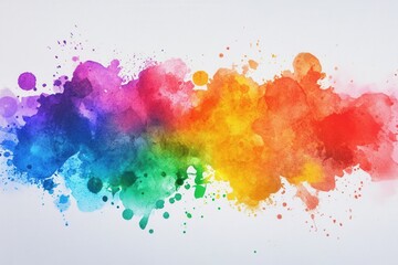 Obraz premium A vibrant splash of watercolor in rainbow colors creates an artistic and lively background.