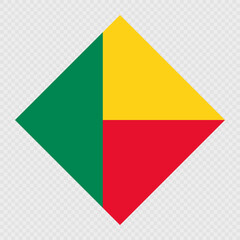 Benin rhombus flag. Vector illustration.