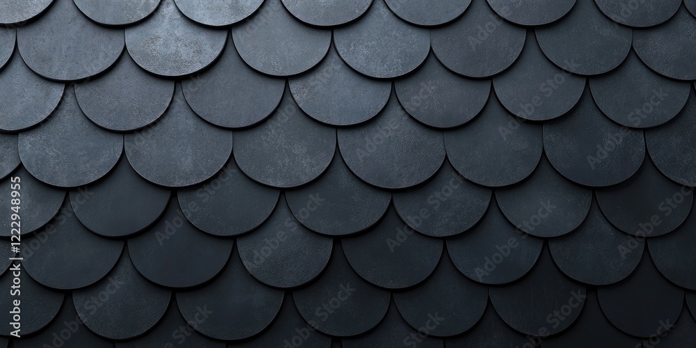 Poster sleek dark grey roof tiles texture under ambient indoor lighting ideal for text overlay and design p