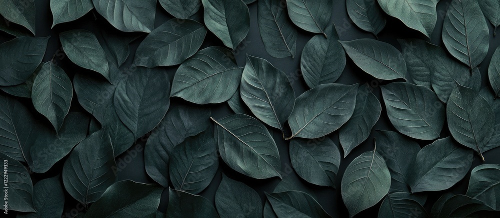 Aufkleber tropical leaves shadow on black paper background minimalist design for natural theme with ample copy