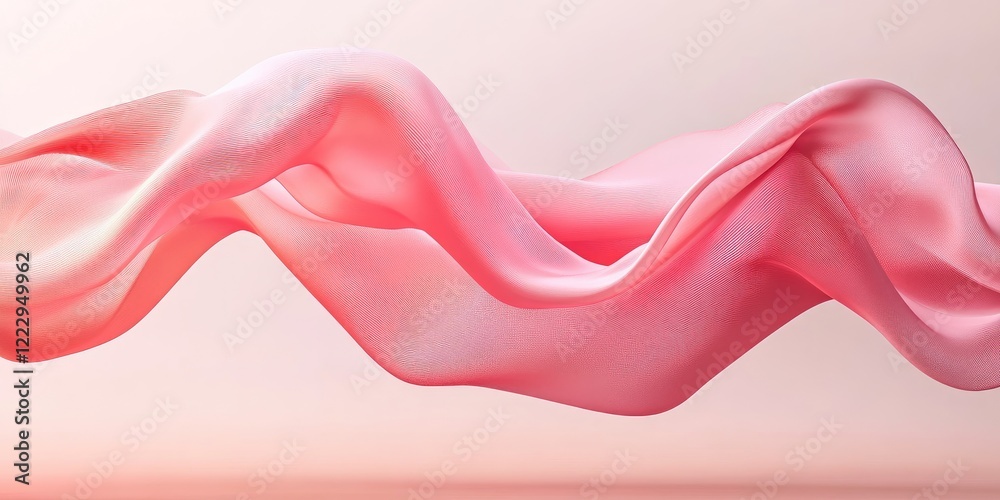Poster Elegant pink abstract wave design creating depth with a soft background ideal for showcasing text or graphic elements.