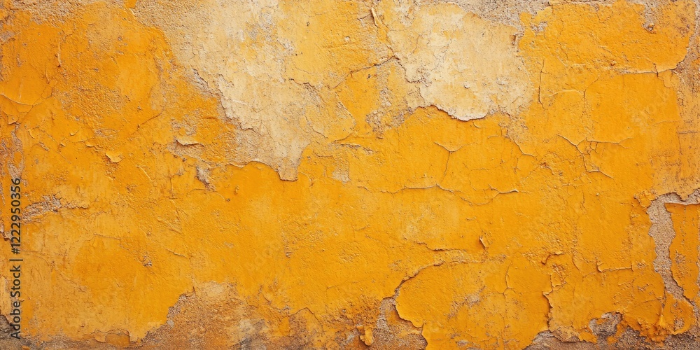 Poster rough grunge stucco concrete textured background wall in vibrant orange with empty space for text id