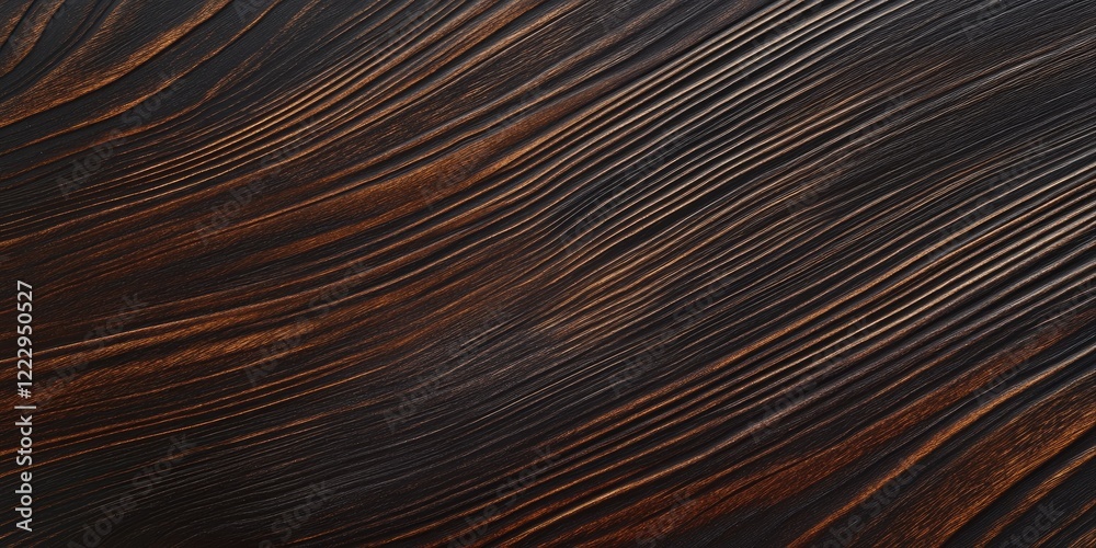 Poster Elegant dark brown wood texture background showcasing rich grain patterns with ample empty space for text or design elements.