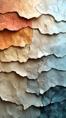 A background of layered paper textures in soft earthy tones.
