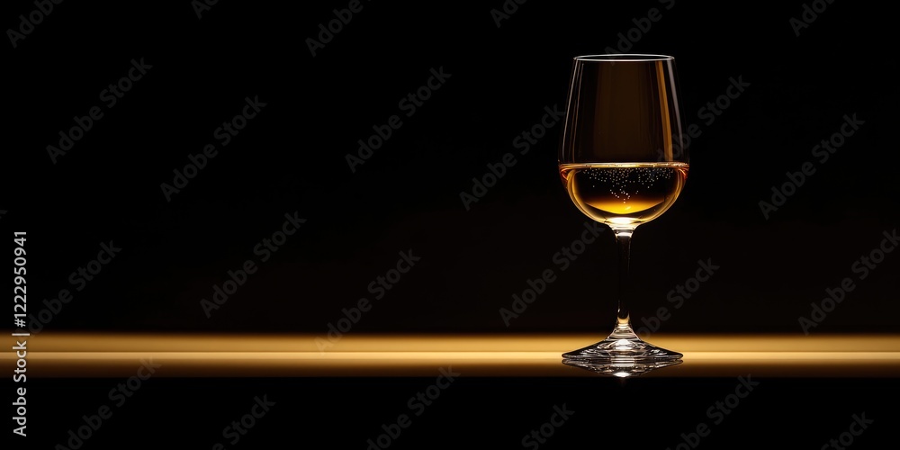 Poster sophisticated glass of white wine in a minimalist setting perfect for tasting events or promotional 