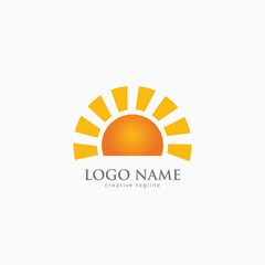Sun logo, sun icon fully editable vector design template