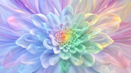 Obraz premium vibrant, pastel colored flower with intricate petals radiates harmony and tranquility, creating serene atmosphere perfect for mind body wellness