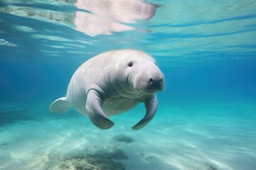 Naklejka premium Dugong outdoors animal mammal.