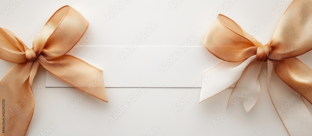Poster Festively wrapped seasonal greeting card with elegant ribbons and ample empty space for text inviting collaboration and shared happiness
