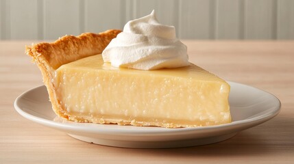 Succulent Slice of Pie with Whipped Cream Drizzle - Close-up Photorealistic Food Photography