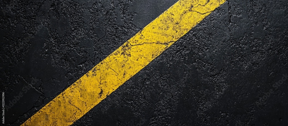Leinwandbilder black surface texture background featuring yellow diagonal line ideal for sports court with ample co