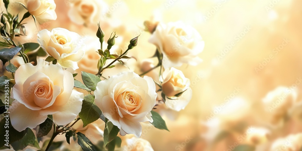 Poster elegant soft rose floral background for gifts with space for text and messages