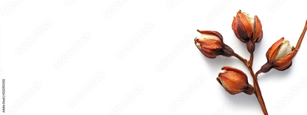 Poster dried clove flower bud isolated on white background ideal for spices or herbal remedies text space i