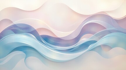 Fototapeta premium Fluid waves dance in soft pastel hues, creating an ethereal atmosphere that evokes calm and serenity in the viewer's mind