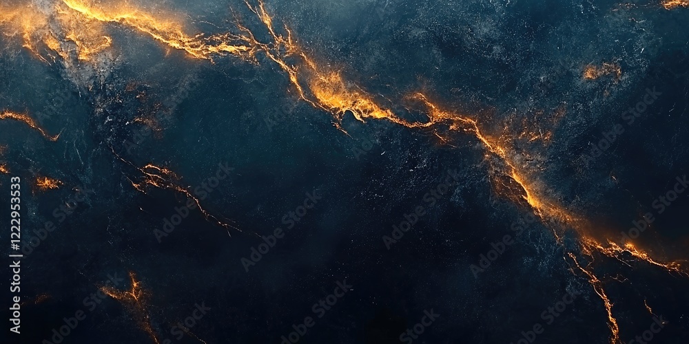Poster Elegant dark marble texture with striking golden veins providing a sophisticated backdrop and ample space for text or branding elements