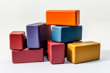 Colorful Stacked Yoga Blocks for Enhanced Wellness