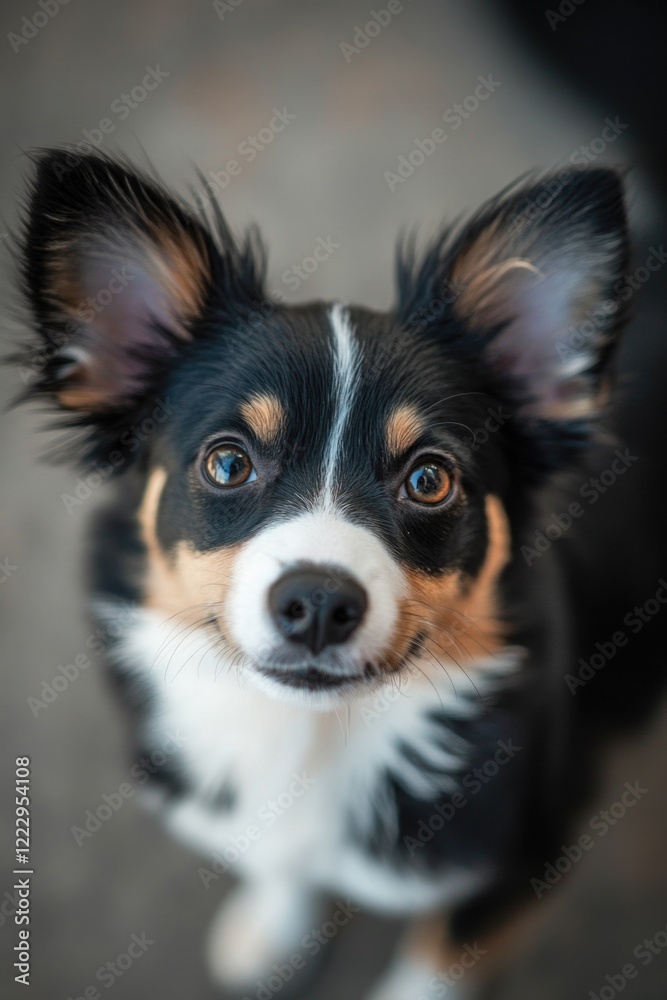 Poster Black and White Dog Portrait