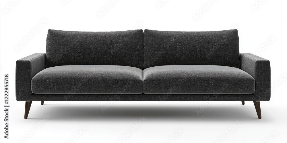 Aufkleber stylish dark grey sofa with minimalist design against white backdrop perfect for modern home decor a