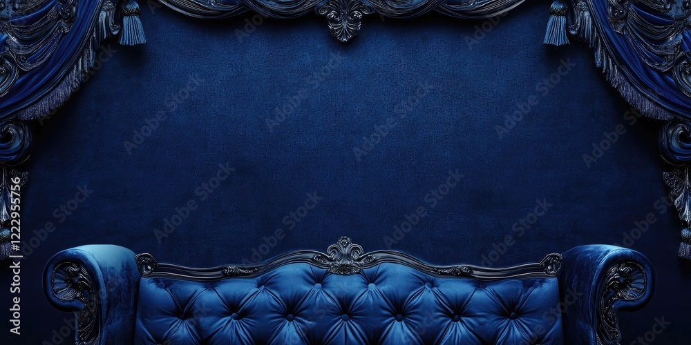 Aufkleber elegant deep blue velvet backdrop with room for text and decorative elements for design and promotio